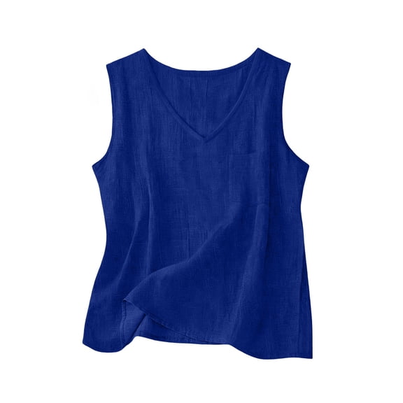 Women Linen Tops Beach Shirt Spring Vacation Outfits for Women Summer Spring Linen Tank Tops And Shorts Camisole Blouses Linen Tank Tops Womens Tank Tops Cute Blue Bust-43.31''