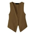 thumbnail image 1 of Womens Linen Vest Tops - Sleeveless Button Down Hi-Low Jacket, Casual Regular Fit for Spring/Summer/Fall, 1 of 3