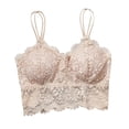 thumbnail image 1 of Women Lingerie Corset Lace Floral Bralette Padded Bra Camis Underwear Wire Free Sheer Lace Bra Crop Tops Brassiere, 1 of 2