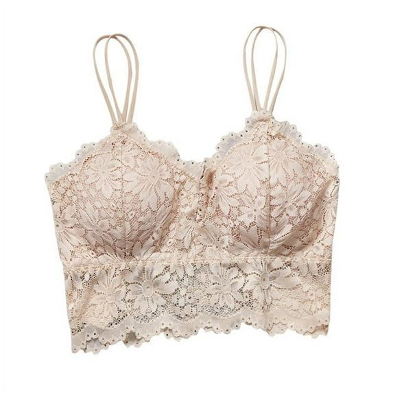 Women Lingerie Corset Lace Floral Bralette Padded Bra Camis Underwear Wire Free Sheer Lace Bra Crop Tops Brassiere