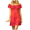 thumbnail image 1 of Women Lingerie Sexy Open Front Lace Babydoll Dress with Thong Halter Mesh Nightgown, 1 of 7