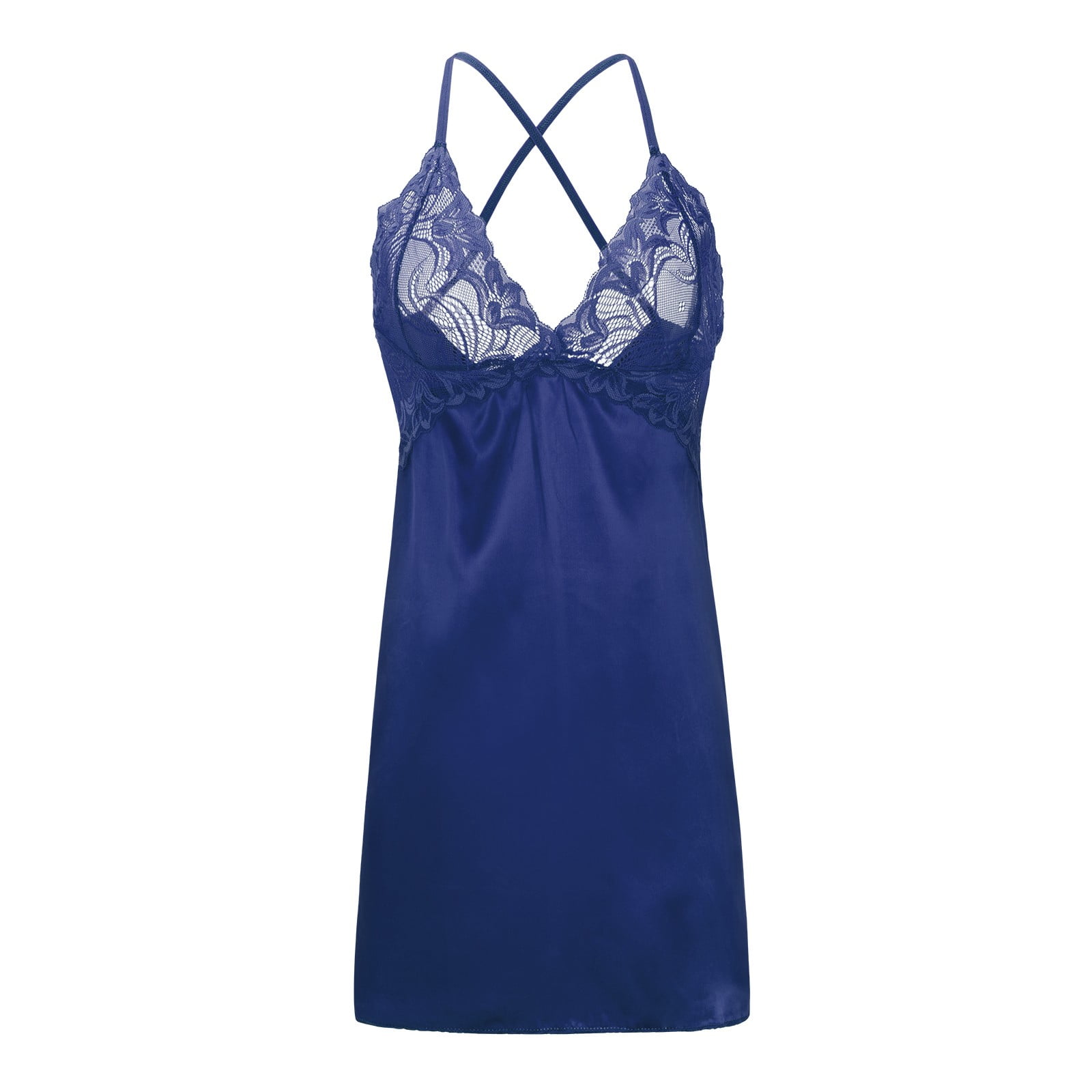 Women Lingerie V Neck Nightwear Satin Sleep Cute Lace Chemise Mini