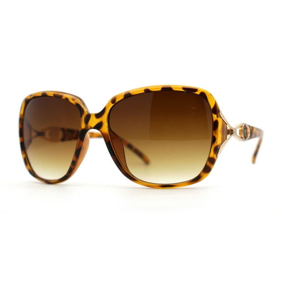 Women Lion Emblem Diva Butterfly Sunglasses Tortoise Brown