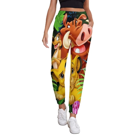 Women Lion Kin Sweatpants Funny 3D Print Sports Joggers Pants Casual Graphic Trousers with Drawstring