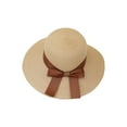 thumbnail image 1 of Women Little Girls Straw Sun Hat Summer Wide Brim Beach Cap Foldable Visor Floppy Hats Wide Brim with Bowknot, 1 of 8