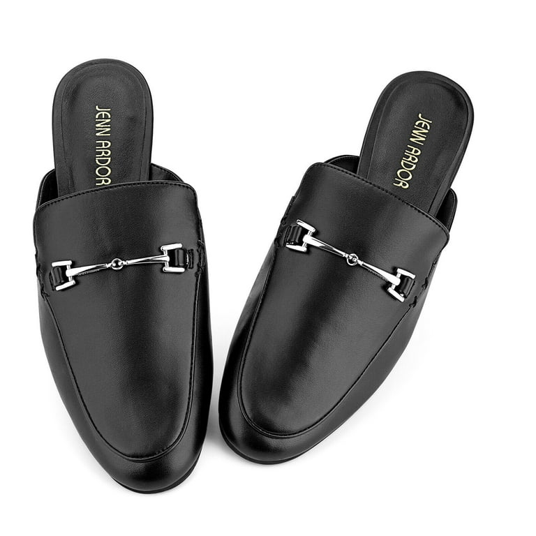 Black backless loafers womens on sale