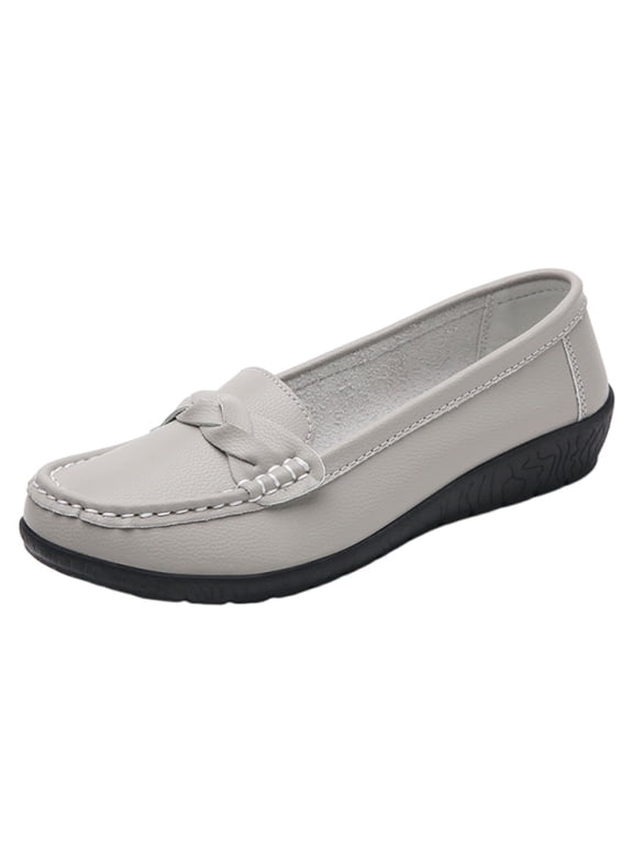 Women Loafers Flexible Breathable Slip-On Comfortable Sole Ladies Shoes for Walking Women's Flat Loafers Round Toe Minimalist Business Office Versatile Slip On Lightweight Casual Shoes