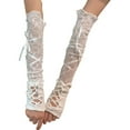 thumbnail image 1 of Women Lolita Jk Lace Fingerless Gloves Gothic DIY Strapping Sleeve Clothing Accessories Elastic Mesh Punk Gloves, 1 of 7