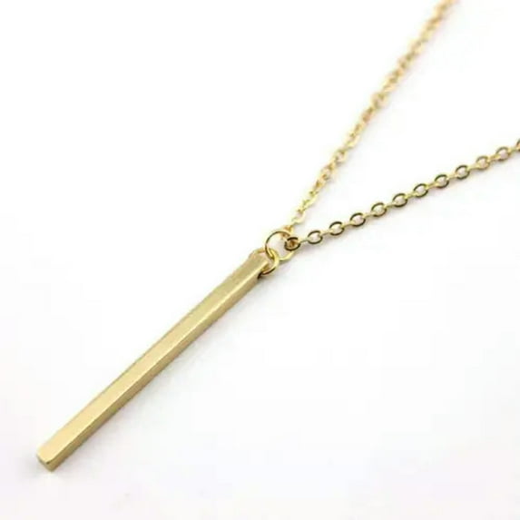 Women Long Bar Pendant Necklace Gold Silver Bar Necklace, Bar Necklaces Pendants