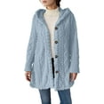 thumbnail image 1 of Women Long Cardigan Heavyweight Knit Button Sweaters Long Sleeve Fall Winter Oversized Hooded Outerwear Sweater Coat, 1 of 4