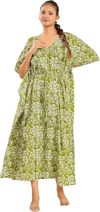 plus size cotton kaftan dresses Cotton Kaftan, Handblock , Plus Size Maxi Dress Kaftan, Block Print Beach Wear, Cotton Caftan, Blue Floral Kaftan, Eco-friendly Cotton