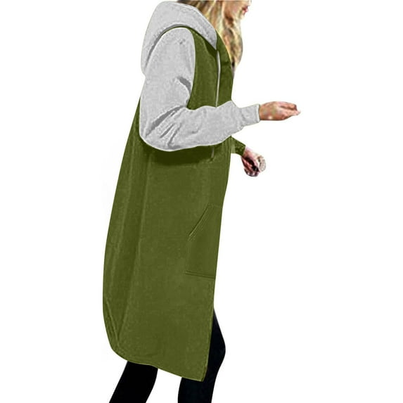 Women Long Hoodies with Zipper,Women Zip Up Hoodies Long Fleece Jacket Lightweight Tunic Hooded Sweatshirt Casual Fall Winter Coat Outwear with Pockets