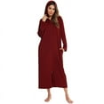 thumbnail image 1 of Women Long House Coat Zipper Front Robes Full Length Nightgowns with Pockets Hooded Loungewear, 1 of 7
