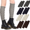thumbnail image 1 of Women Long Leg Warmers Knitted Soft Elastic Boot Cover Loose Socks Sleeve Leggings, 1 of 5