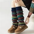 thumbnail image 1 of Women Long Leg Warmers Winter Bohemian Cover Boot Cuffs Knit Crochet Over Knee Christmas Boho, 1 of 9