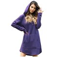 thumbnail image 1 of Women Long Length Loose Casual Solid Drawstring Hoodie Pullover with Big Pocket, 1 of 2