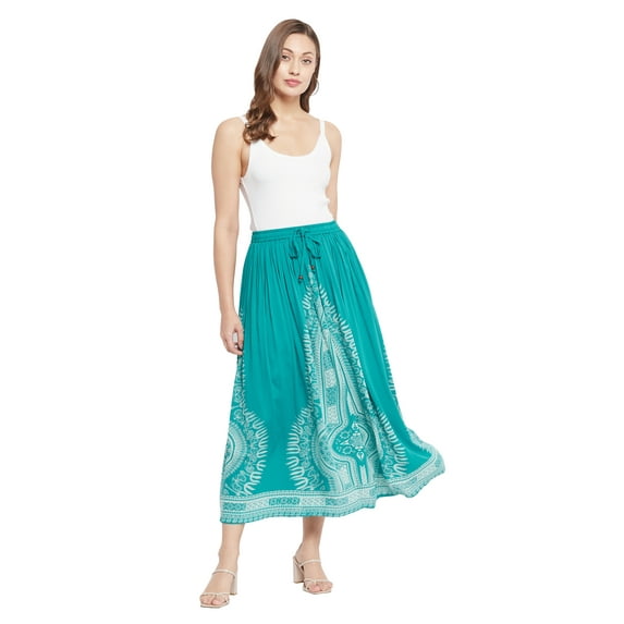 Women Long Maxi Skirt Elastic Hight Waist A Line Beach Holidays Skirts S-XL