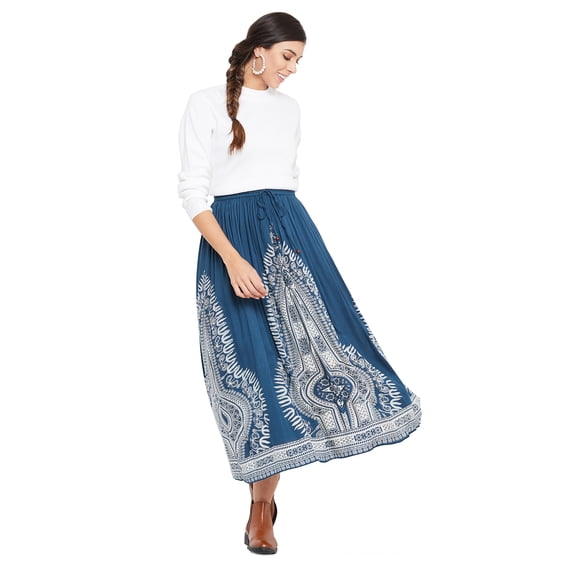 Women Long Maxi Skirt Elastic Hight Waist A Line Beach Holidays Skirts S-XL