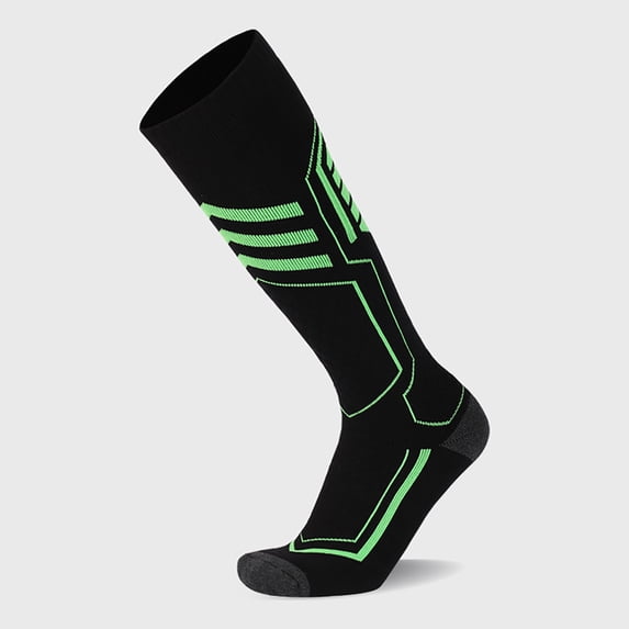 Women Long Outdoor Ski Socks Thickened Athletic Tights Warm Socks Mountaineering Compression Hosiery Black