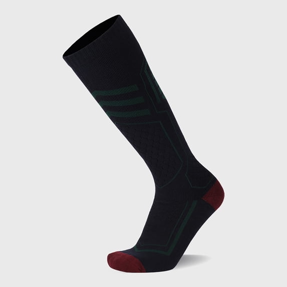 Women Long Outdoor Ski Socks Thickened Athletic Tights Warm Socks Mountaineering Compression Hosiery Dark Blue