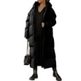 thumbnail image 1 of Women Long Quilted Coat Hooded Maxi Length Long Sleeve Puffer Jacket Padded Coat Winter Outerwear, 1 of 5