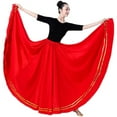 thumbnail image 1 of Women Long Retro Maxi Shiny Skirt For Belly Dancing Dance Cosplay Holiday Weekend Party, 1 of 5