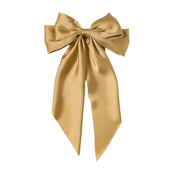 Women Long Ribbon Hair Bows Barrettes Clips Large Bows Hair Clip Vintage Accessories