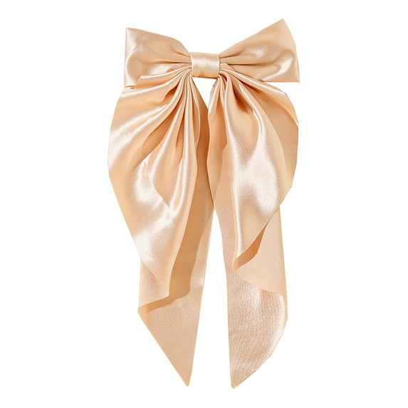 Women Long Ribbon Hair Bows Barrettes Clips Large Bows Hair Clip Vintage Accessories