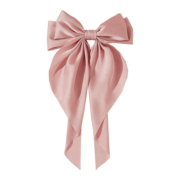 Women Long Ribbon Hair Bows Barrettes Clips Large Bows Hair Clip Vintage Accessories