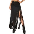 thumbnail image 1 of Women Long Skirt, Elegant High Waisted Skirt Summer Tassel Skirt for Street Party, 1 of 9