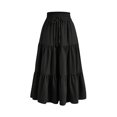 thumbnail image 1 of Women Long Skirt Summer Pleated Elastic High Waisted Boho Casual Maxi Dress, 1 of 3