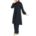 thumbnail image 1 of Women Long Sleeve Abaya Dress 2 Piece Set Casual Dubai Outfits Prayer Attire Loose Flowy Hijab Clothing, 1 of 2
