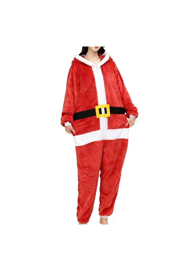 Women Long Sleeve Bib Pants Hoodies Pajamas Night Gowns Rompers for Women Flannel Happy Vacation Christmas Lounge Hooded Basic Fall Winter Pajamas 2026