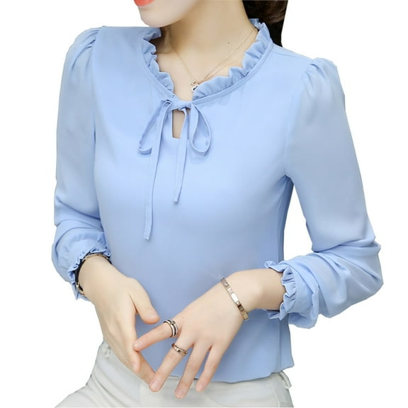 Women Long Sleeve Blouses Shirts Elegant Work Casual Tops