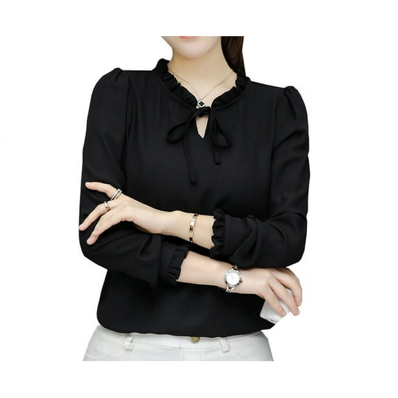 Women Long Sleeve Blouses Shirts Elegant Work Casual Tops