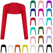 Women Long Sleeve Bolero Shrug Cropped Open Front Cardigan Jacket Blue