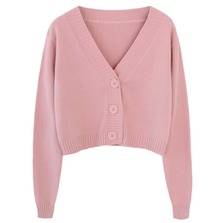 トップス andmary candy sleeve knit cardigan Women Long Sleeve Candy Color Sweater Cardigan V-Neck Button