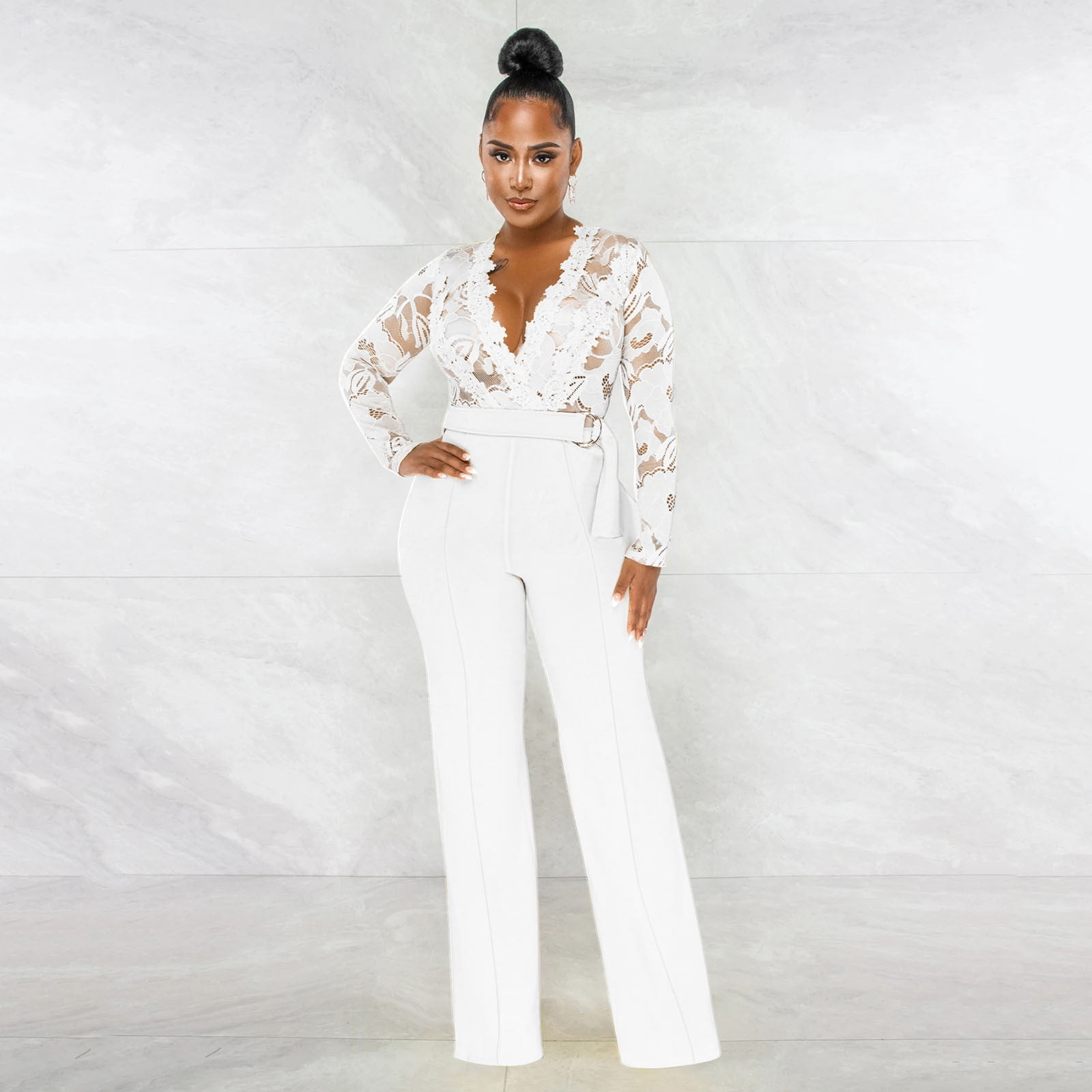 Women Long Sleeve Club Overalls Lace Bodycon Romper Party Jumpsuits Rompers Jumpsuits for Women Turtle Neck Body Suits Women Cover up J Jumpsuit