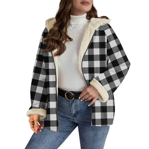 Women Long Sleeve Cowl Neck Warm Splicing Tunic Tops with Buttons Fall Winter Casual Loose Fit Plaid Print Tops