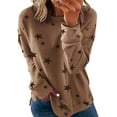 thumbnail image 1 of Women Long Sleeve Crewneck Sweatshirt Side Split Pullover Tops, 1 of 3