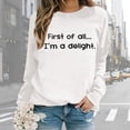 thumbnail image 1 of Women Long Sleeve Crewneck Sweatshirts Letter Printed Lightweight Loose Sweatshirts Blouse Top Half Hoodies Women Auntie Sweatshirt for Women Baggy Long Sleeve Band Hoodies Women Zip Womens Hoodies, 1 of 6