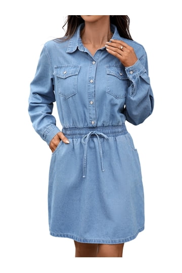 Jaimenalin Plus Size Denim Dresses for Women