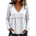 thumbnail image 1 of Women Long Sleeve Fringe Tops Western Outfit V Tops Neck Tops Oversized Shirts Flowy Tops Summer Work Top Layering Tops Going Out Tops Cute Tops Collared Shirts Oversized Shirts, 1 of 5