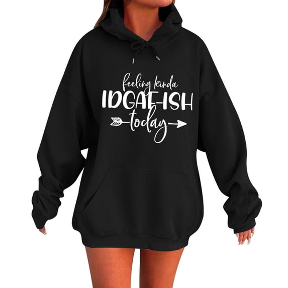 Women Long Sleeve Letter Printed Hoodie Loose Oversize Sweatshirts Pullover Sweatshirts Top Blouse Female Sweatshirts Women Light Long Sleeve Women Hoodies with Zipper Long Graphic Hoodie Women
