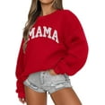 thumbnail image 1 of Women Long Sleeve Mama Sweatshirts Crewneck Pullover Hoodies Casual Knit Graphic Mom Tops, 1 of 7