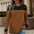 thumbnail image 1 of Women Long Sleeve Neck Fashion Sweaters Soft Knitted Casual Winter Pullover Sweater Loose Sweater Tops Streetwear Brown M, 1 of 7