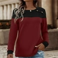 thumbnail image 1 of Women Long Sleeve Neck Fashion Sweaters Soft Knitted Casual Winter Pullover Sweater Loose Sweater Tops Streetwear Red L, 1 of 9