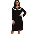 thumbnail image 1 of Women Long Sleeve Nightgown Vintage Vitorian Night Gowns V Neck Lace Old Fashioned Sleepwear Fall Winter Sleepwear House Dresses, Black S-2XL, 1 of 6