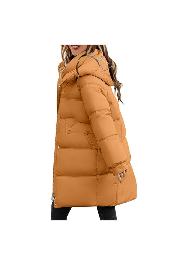 Women Long Sleeve Parkas Down Coat Plus Size Puffer Hooded Warm Winter Parka Coat Long Thichkened Winter Jacket Puffer Jacket 2024 Fall Winter Down