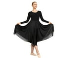 thumbnail image 1 of Women Long Sleeve Praise Dance Loose Fit Liturgical Worship Costume With Double Layered Irregular Skirt Dresses, 1 of 5